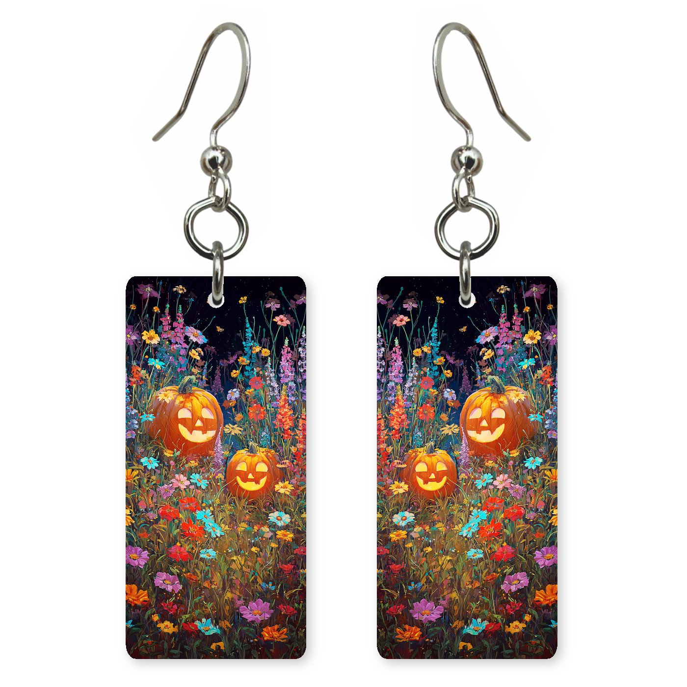 Jack-o-Lantern Wildflowers Earrings