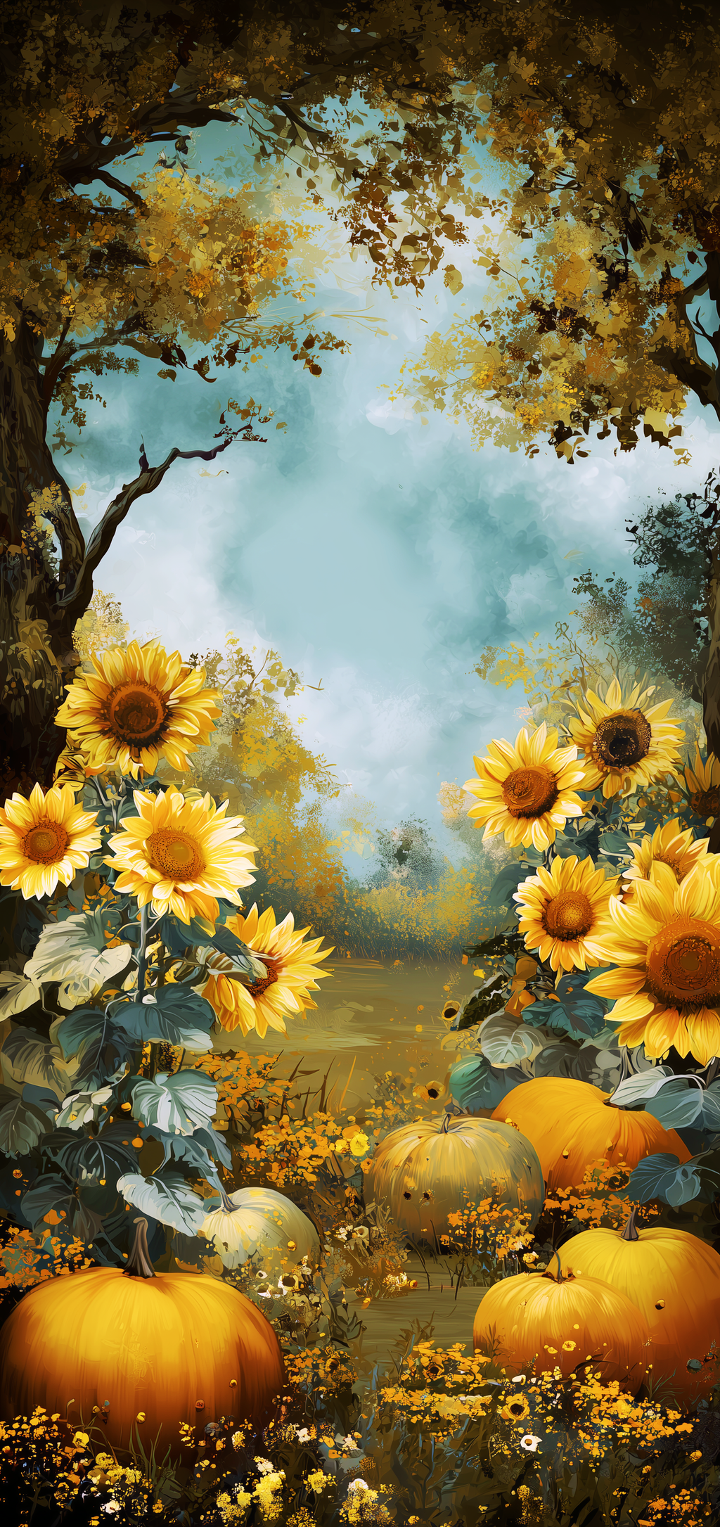 Sunflower Pumpkin Grove Earrings