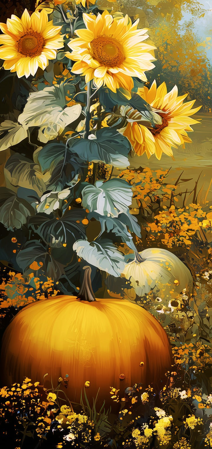 Sunflower Pumpkin Grove Earrings | 8x18C