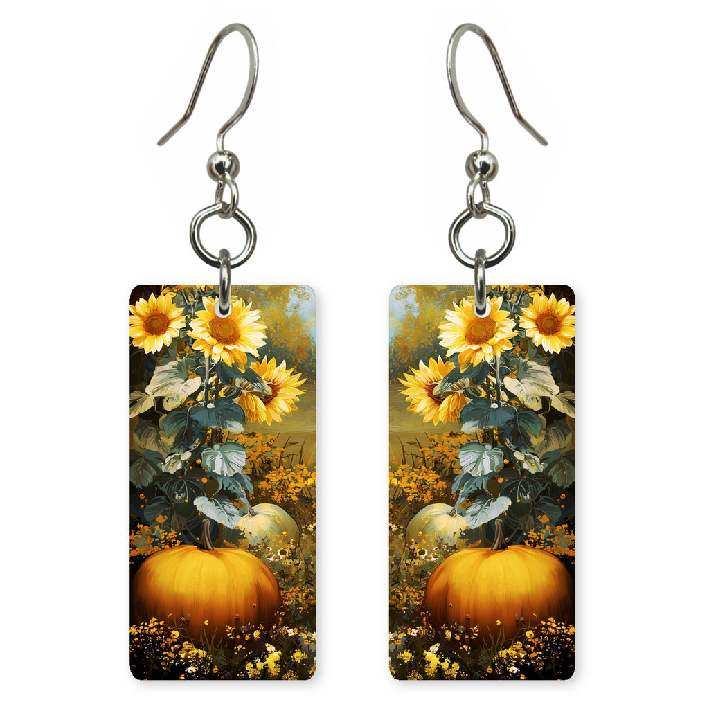 Sunflower Pumpkin Grove Earrings | 8x18C
