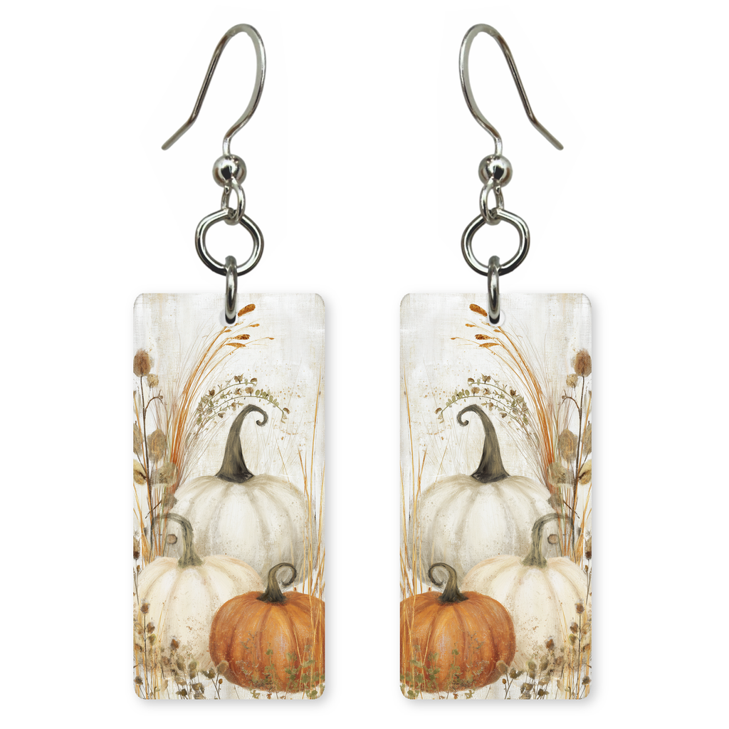 Rustic Pumpkin Still Life Earrings