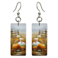 Pumpkin Field Fence Earrings