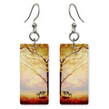 Crimson Leaf Bench Earrings