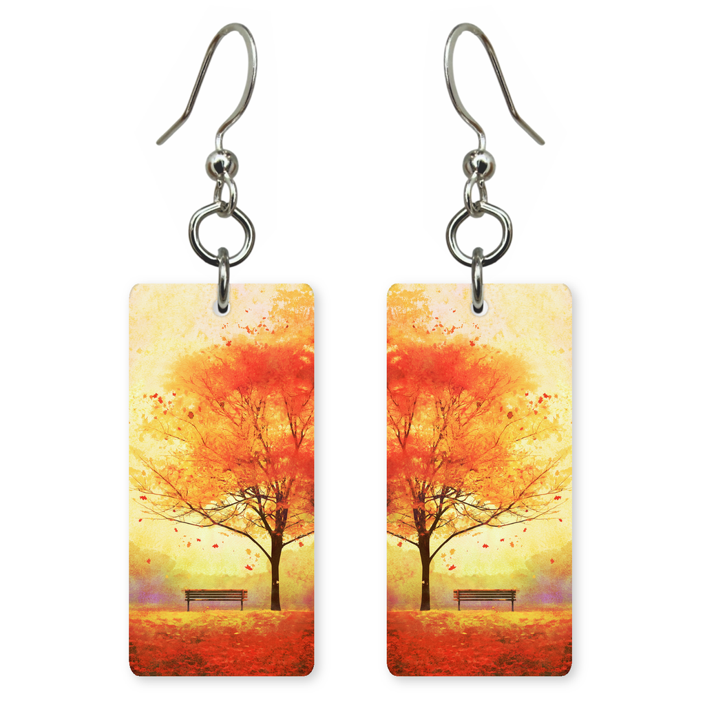 Fiery Maple Bench Earrings