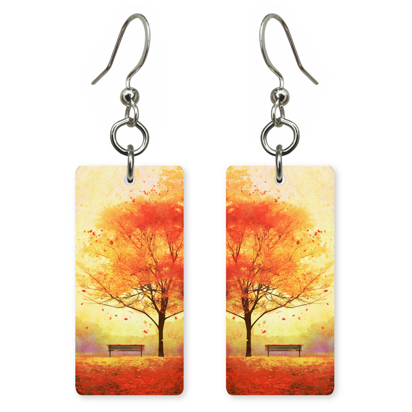 Fiery Maple Bench Earrings
