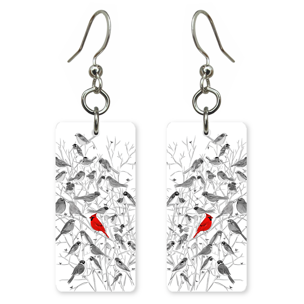 Lone Cardinal Earrings