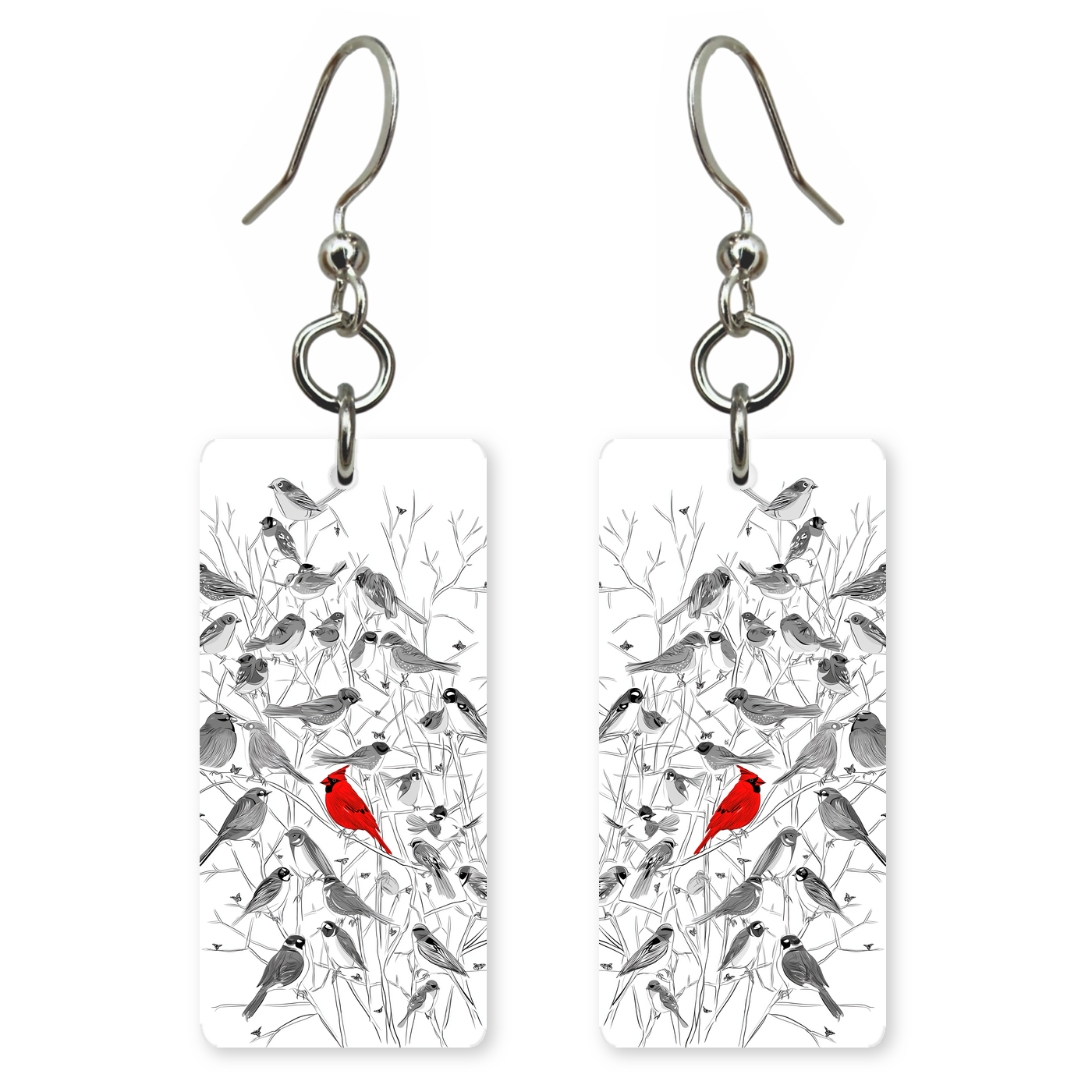 Lone Cardinal Earrings