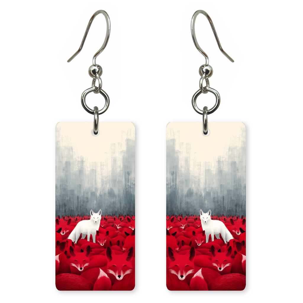 Lone White Fox Earrings