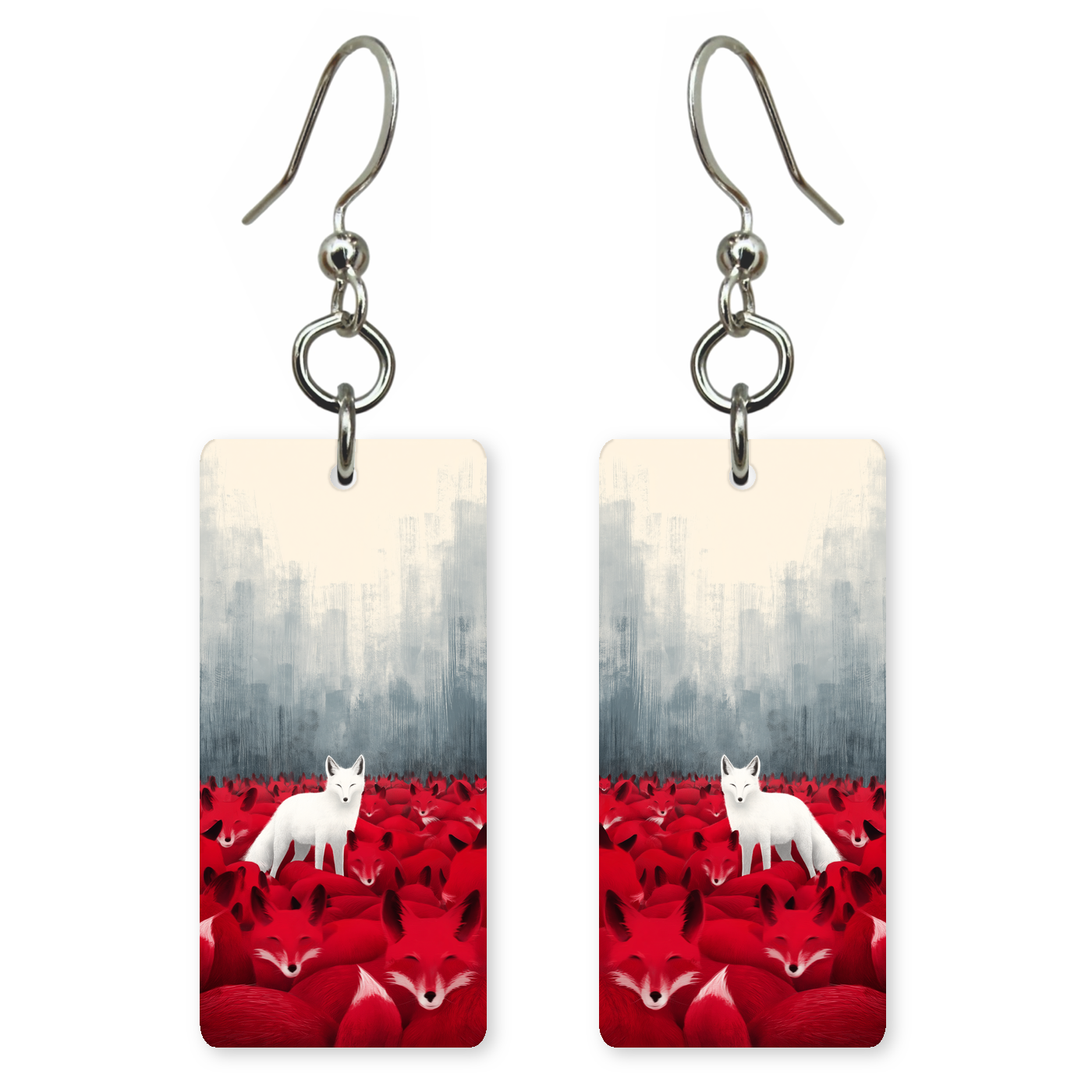 Lone White Fox Earrings