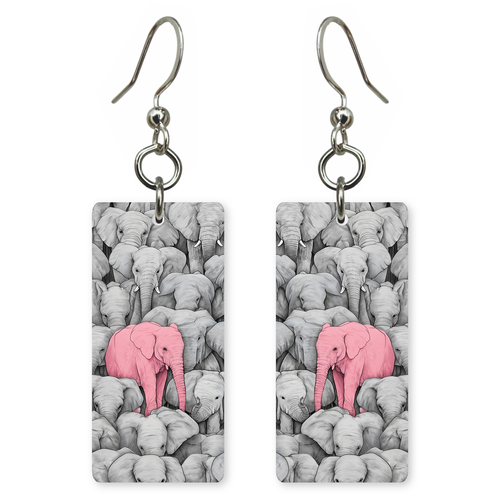 Pink Elephant Earrings