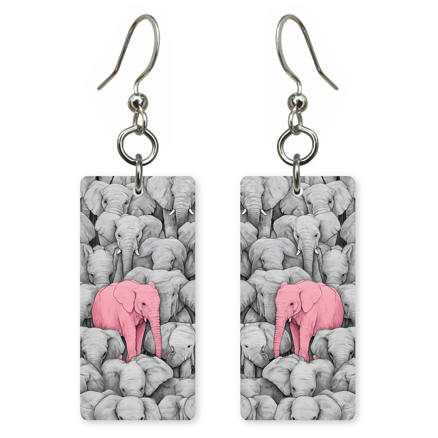 Pink Elephant Earrings