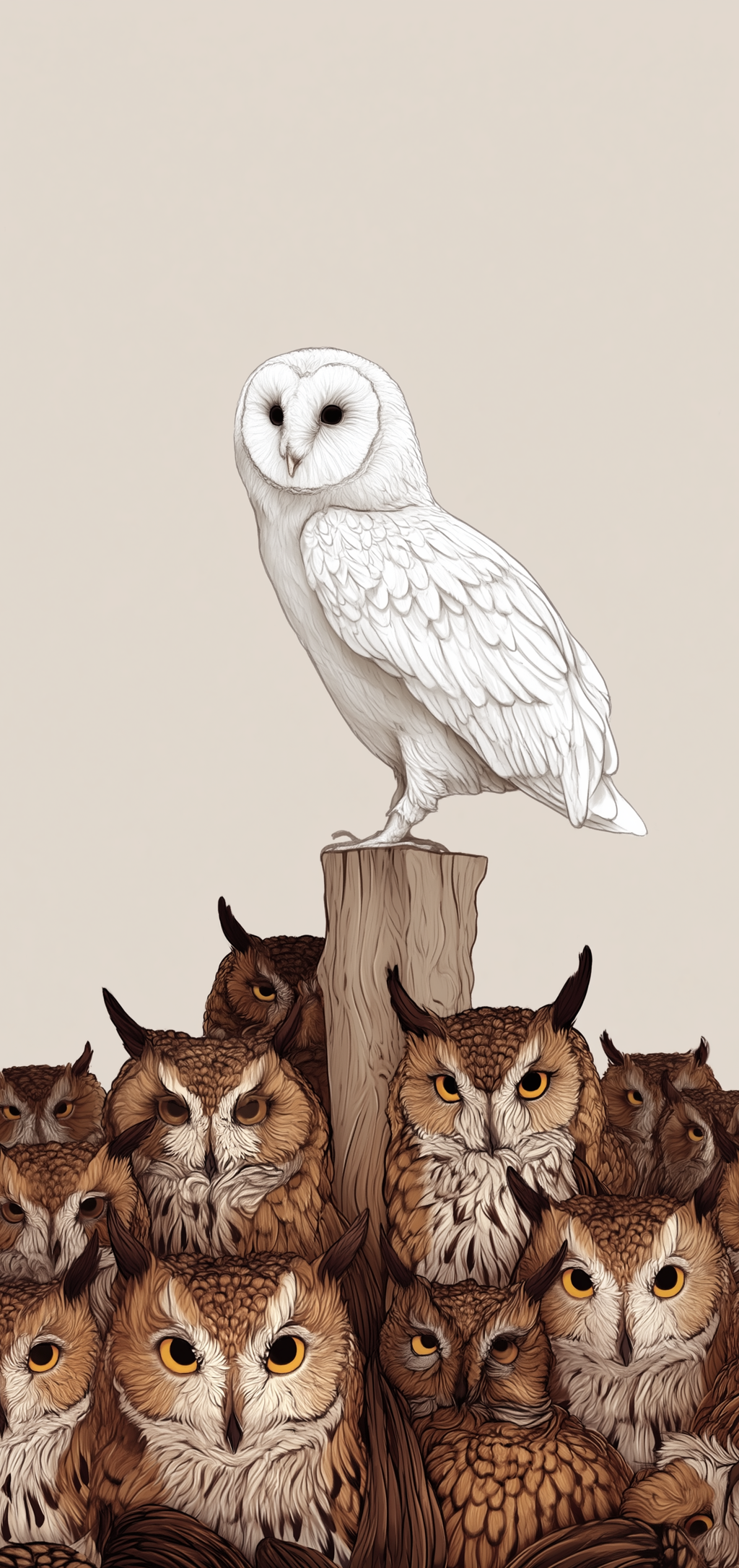 White Barn Owl Earrings