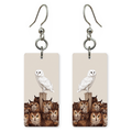 White Barn Owl Earrings