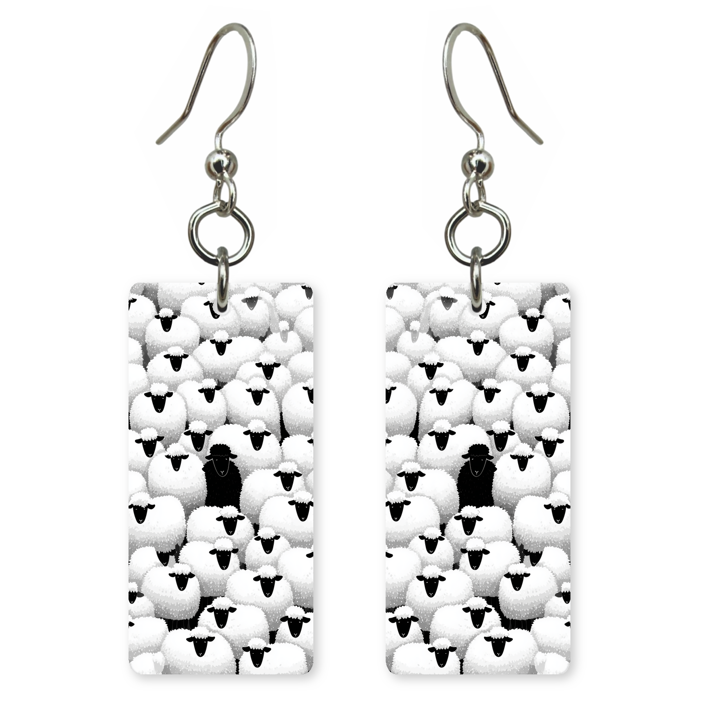 Lone White Sheep Earrings