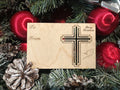Christian Cross Holiday Card with Pop-Out Ornament #9006