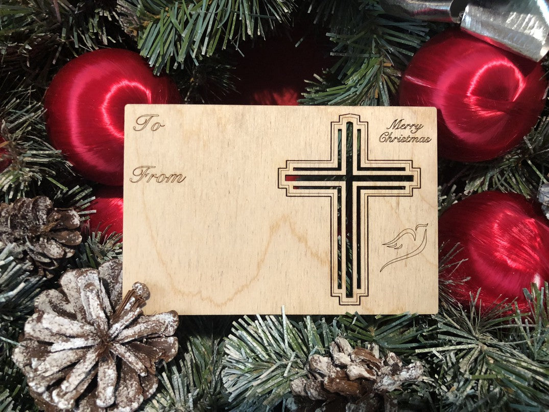 Christian Cross Holiday Card with Pop-Out Ornament #9006