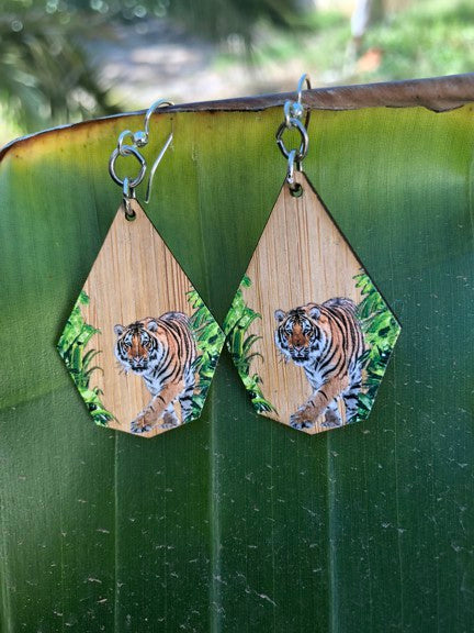 Tiger Bamboo Earrings #900