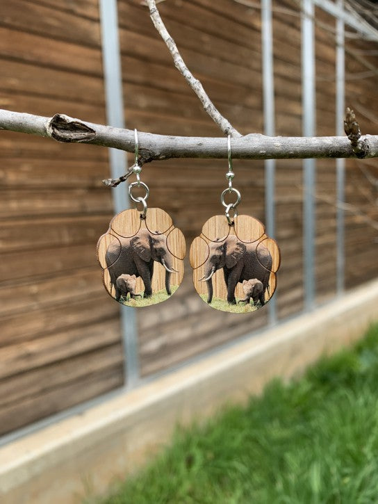 Elephant Bamboo Earrings #903