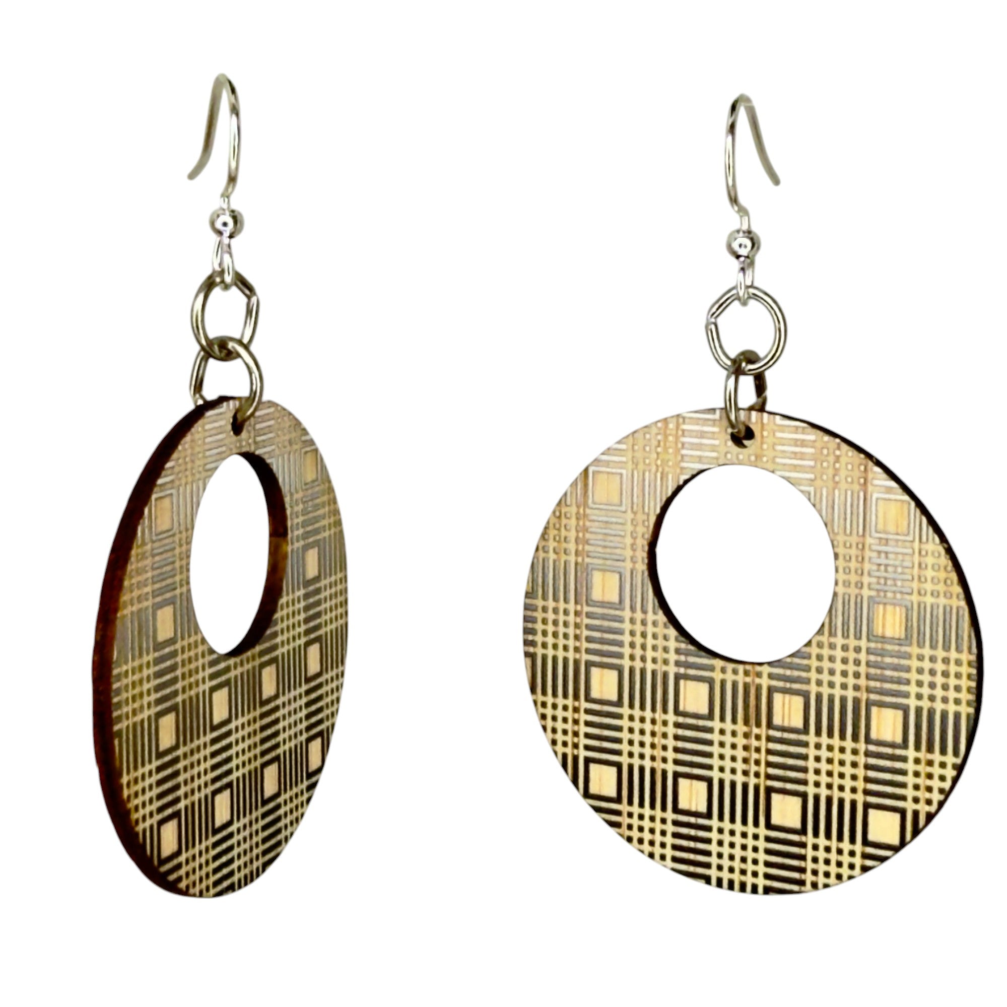 Crosshatch Bamboo Earrings #948