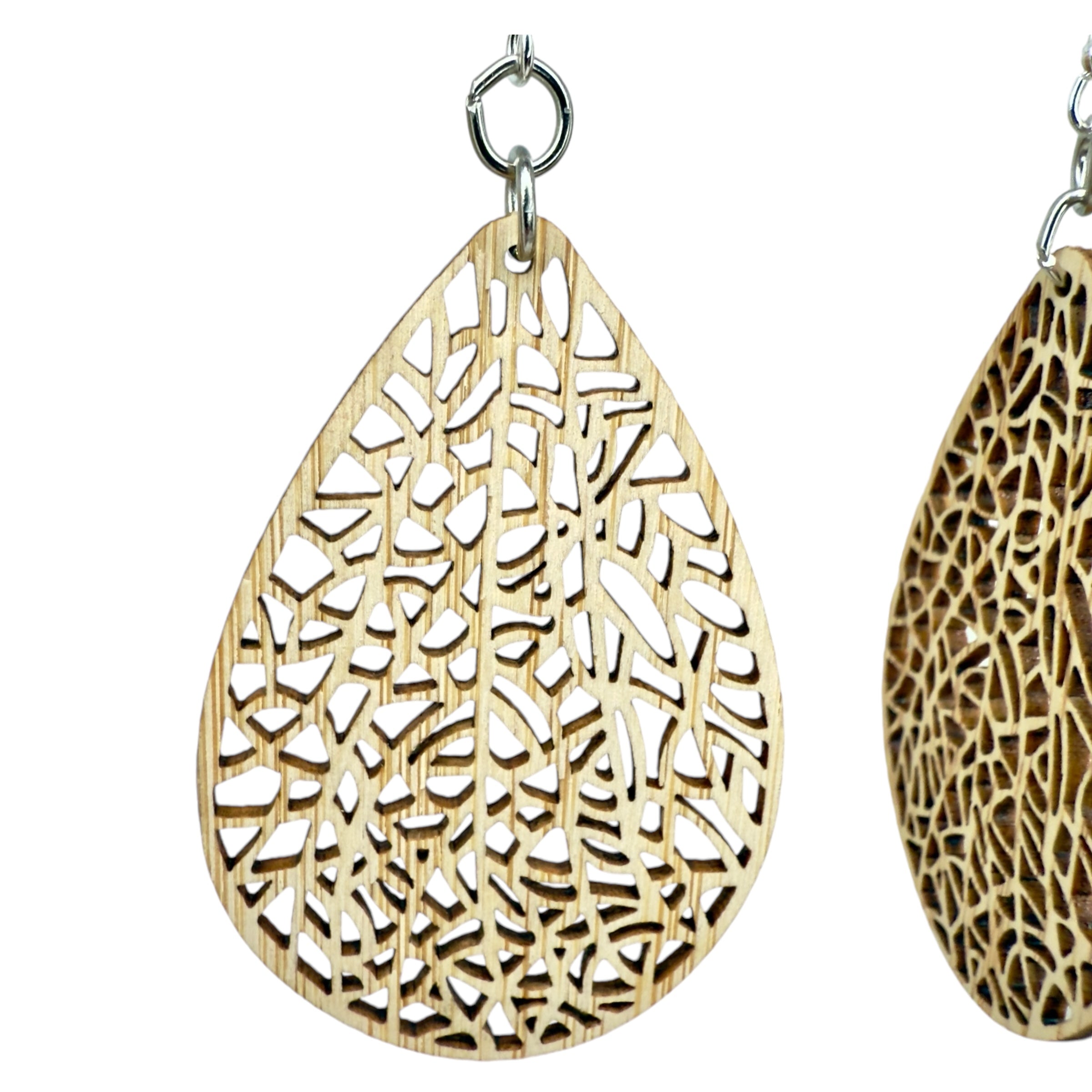 Labyrinth Leaf Bamboo Earrings #949