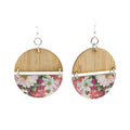Floral Half Circle Bamboo Earrings #967