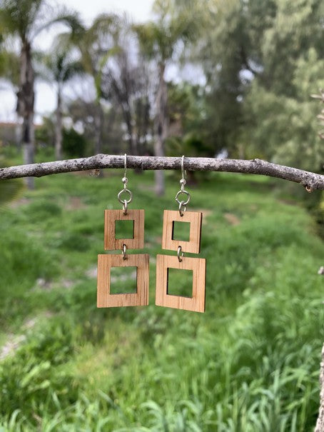 Squared Bamboo Earrings #969