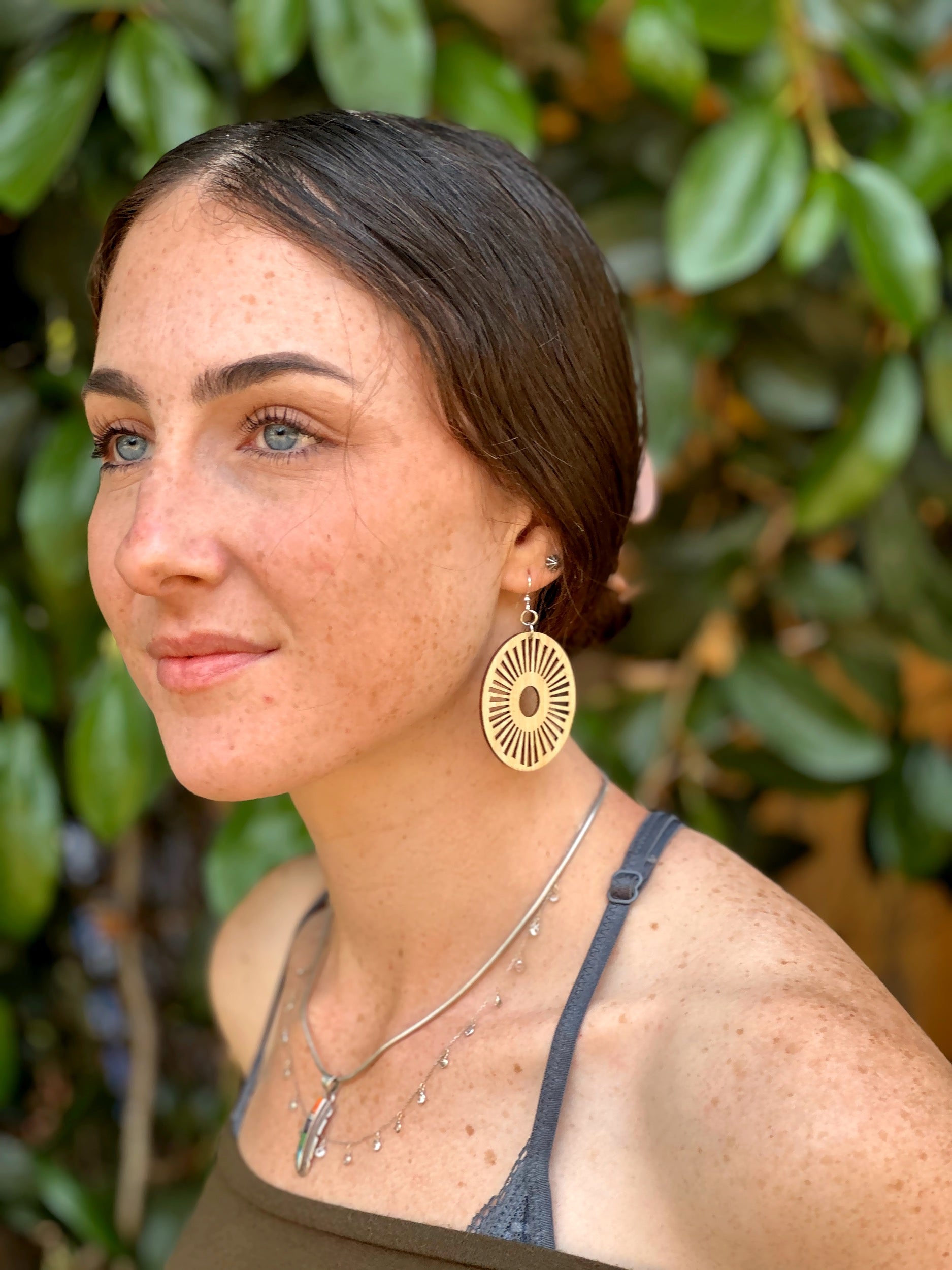 Tribal Sun Bamboo Earrings #983