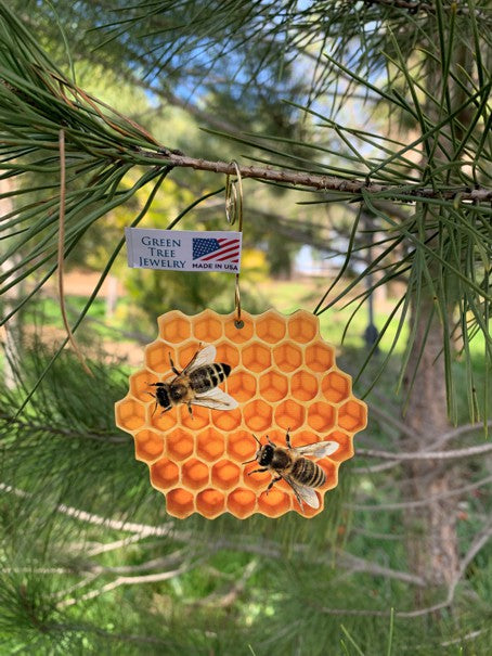 Honeybee Comb Ornament #9957