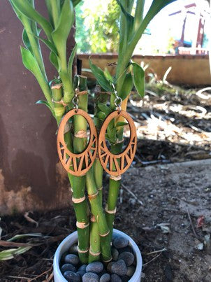 Fragmented Oval Bamboo Earrings #998