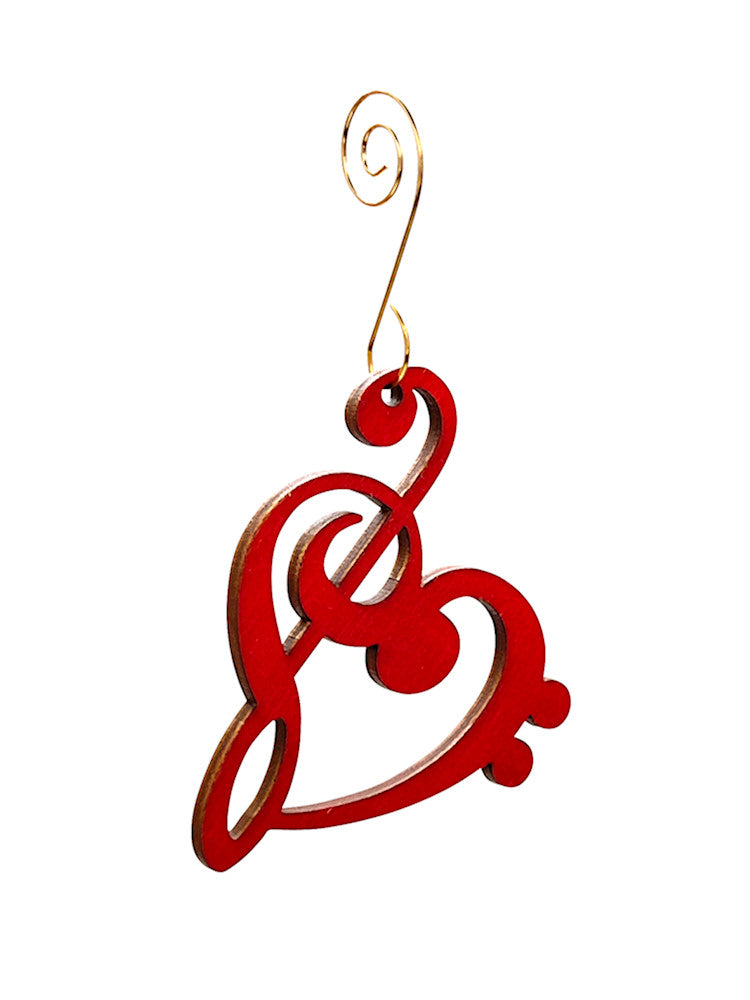 Treble Clef Heart Ornament # 9996