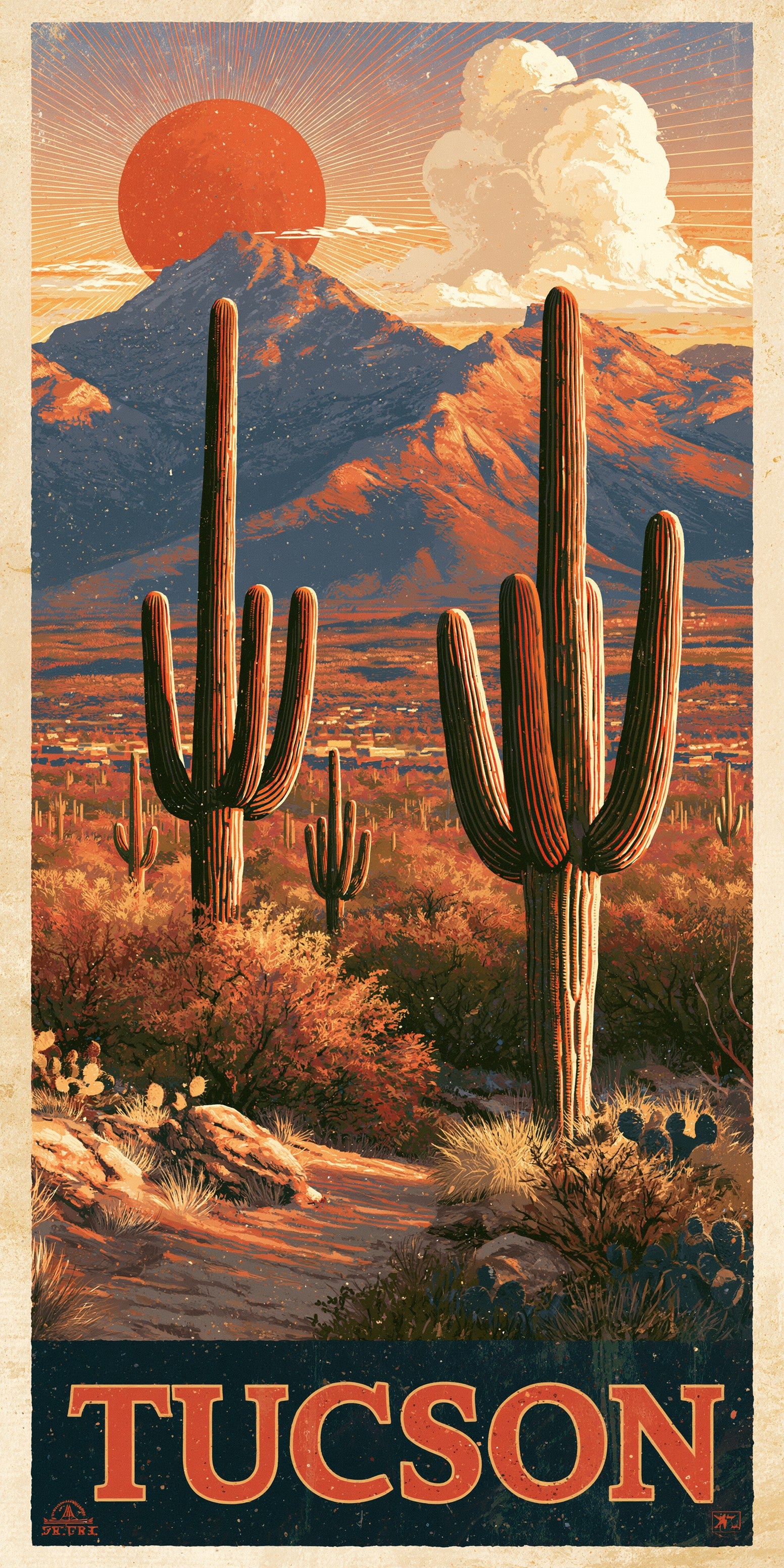 AZ Desert Mural Custom Wood Earrings (CFW12)
