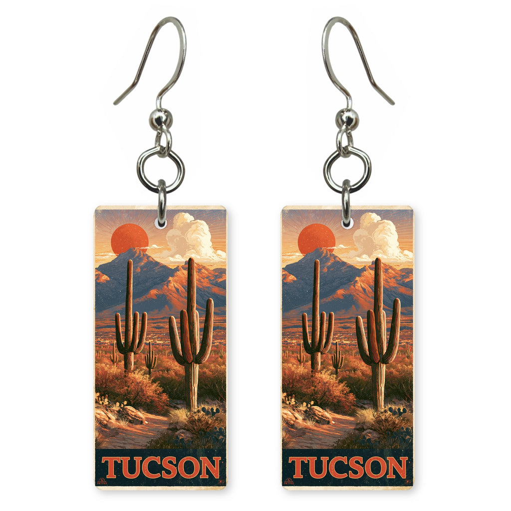 AZ Desert Mural Custom Wood Earrings (CFW12)