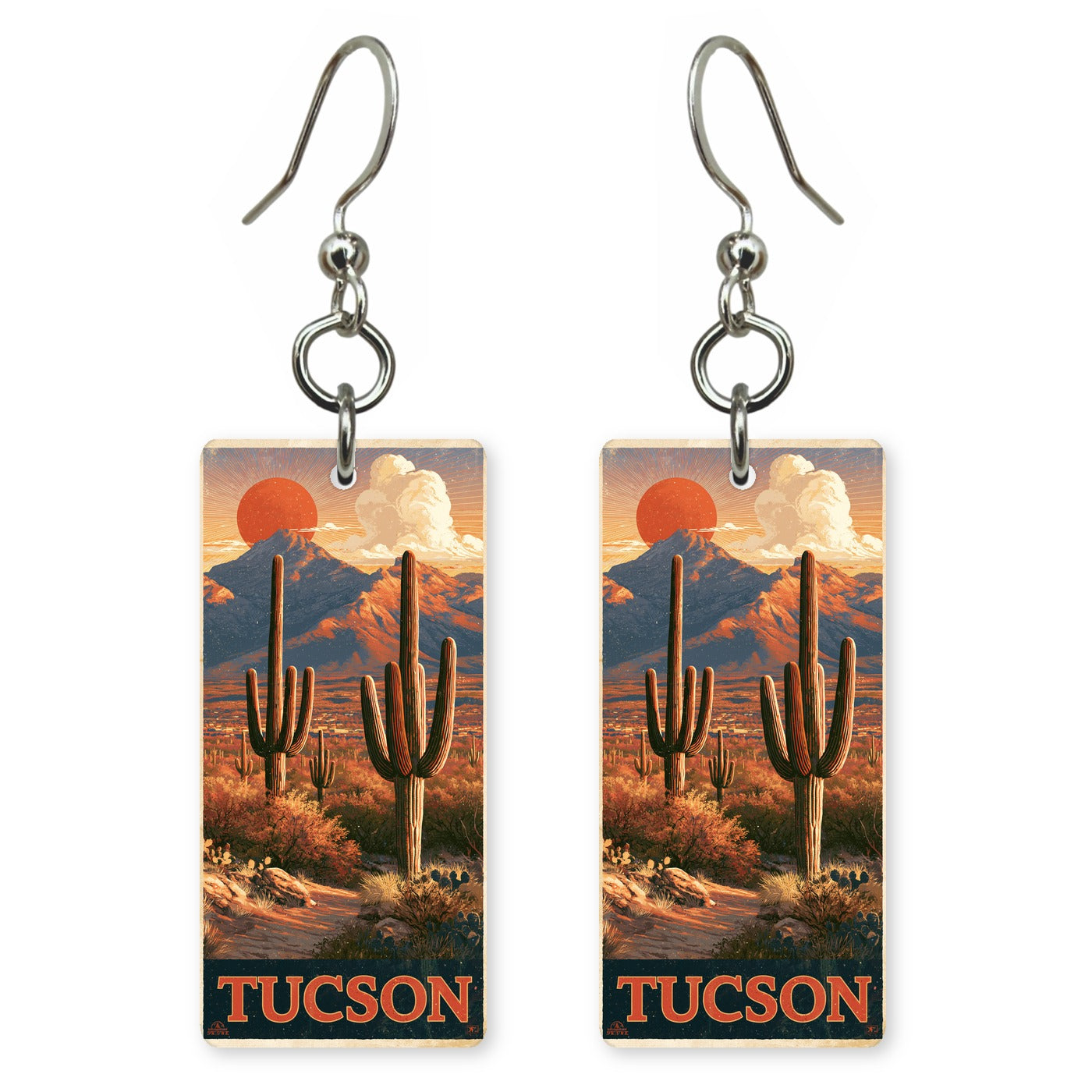 AZ Desert Mural Custom Wood Earrings (CFW12)