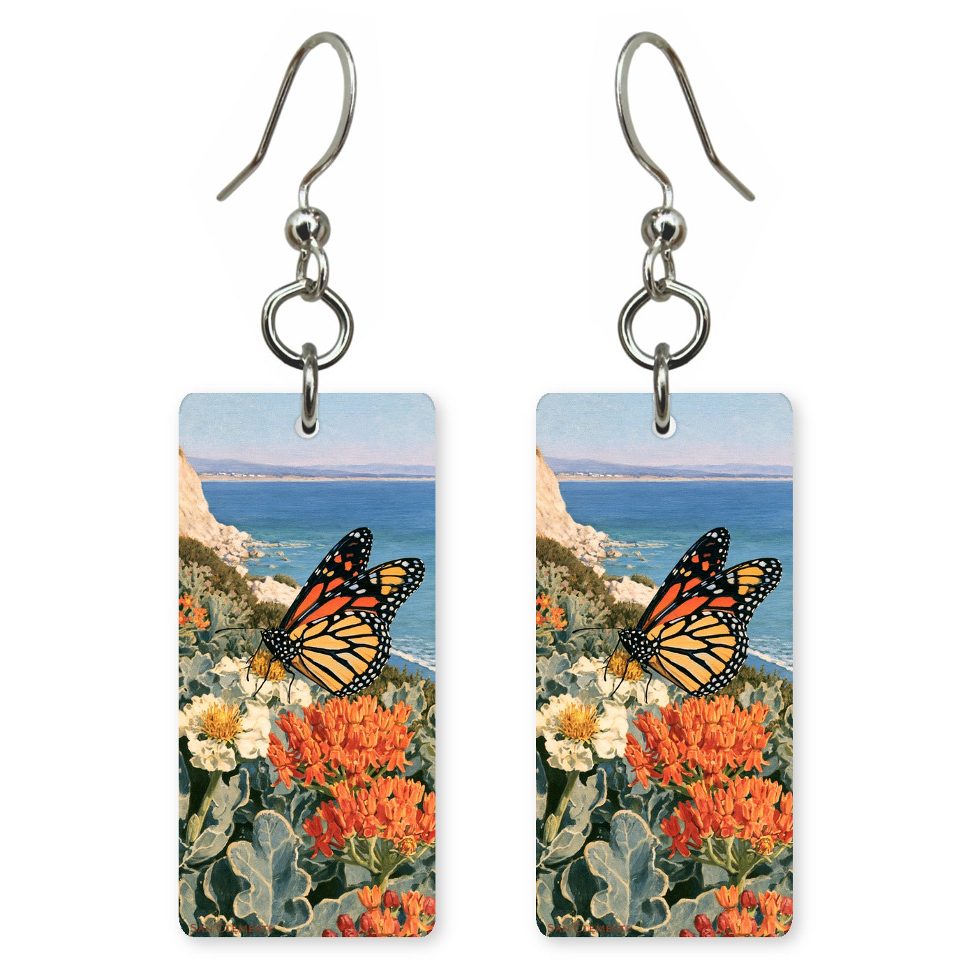 Monarch Butterfly Custom Wood Earrings (CFW13)