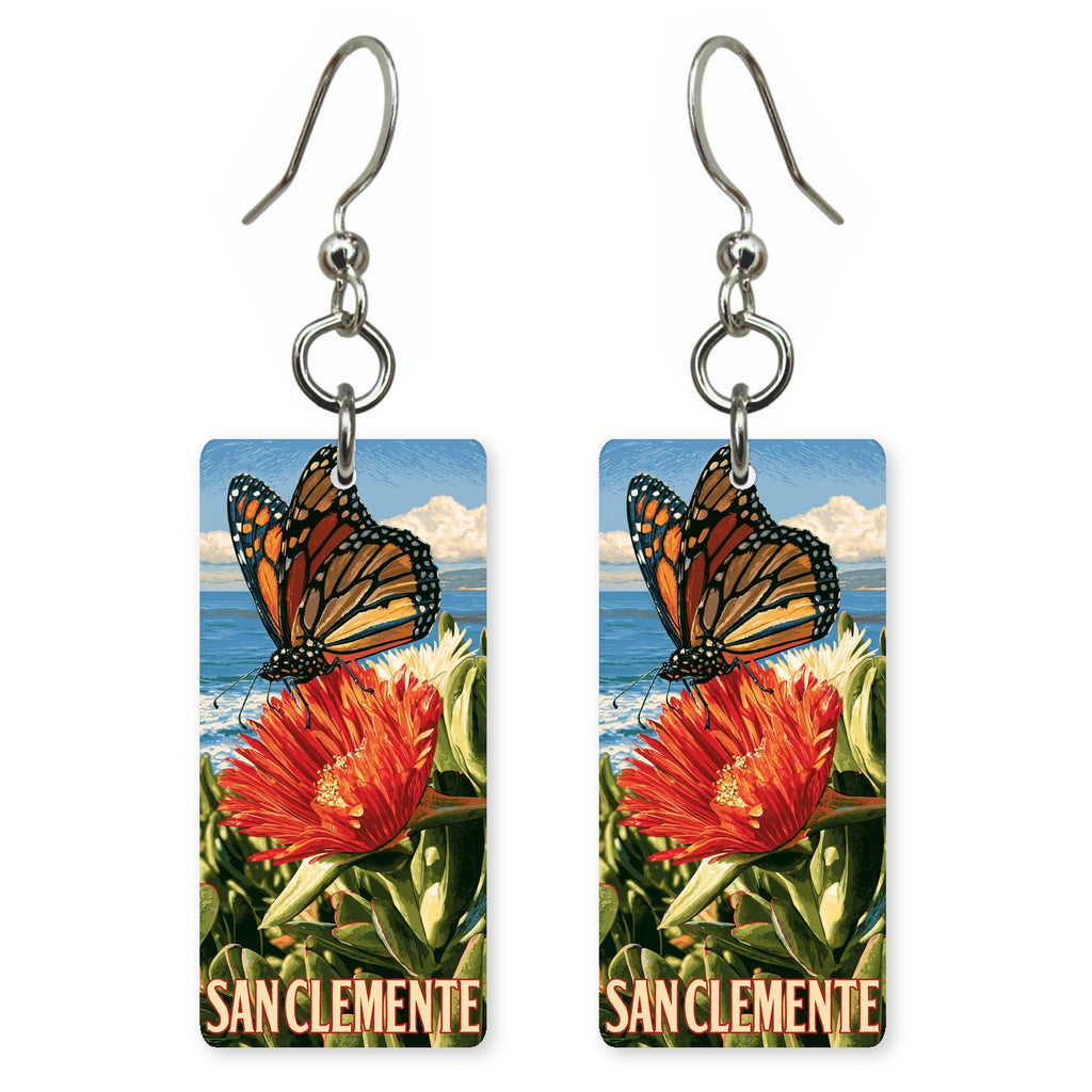 CA Coastal Monarch 2 Custom Wood Earrings (CFW15)