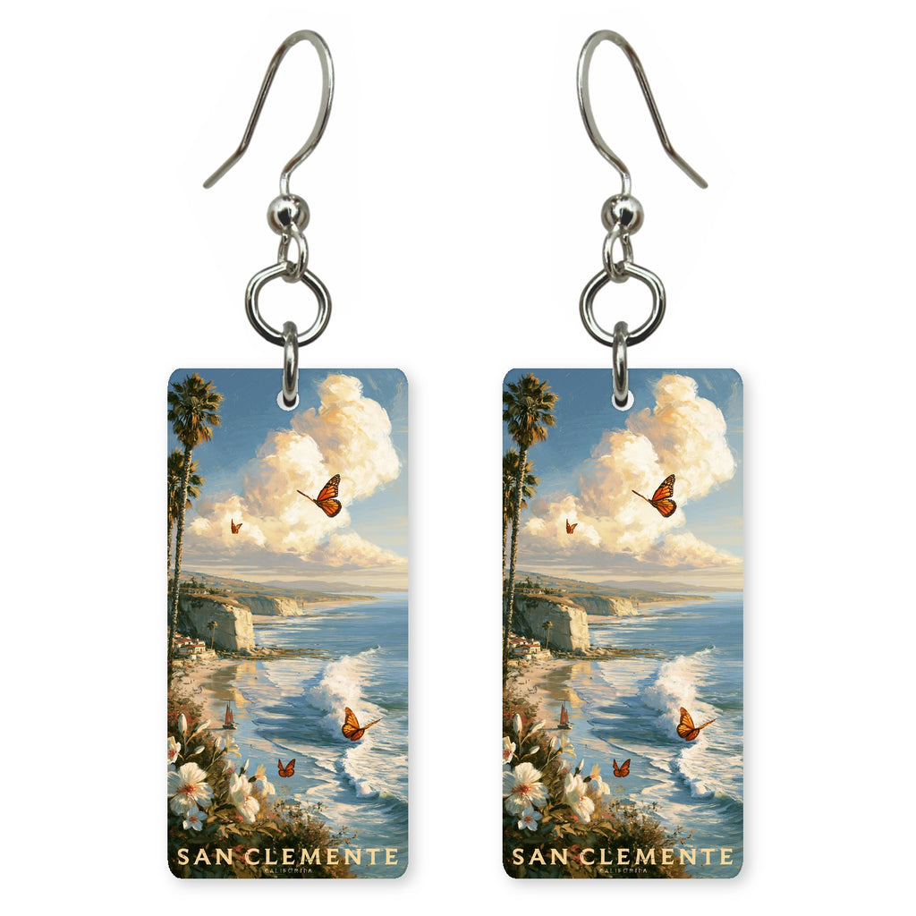 CA San Clemente Surf 2 Custom Wood Earrings (CFW17)