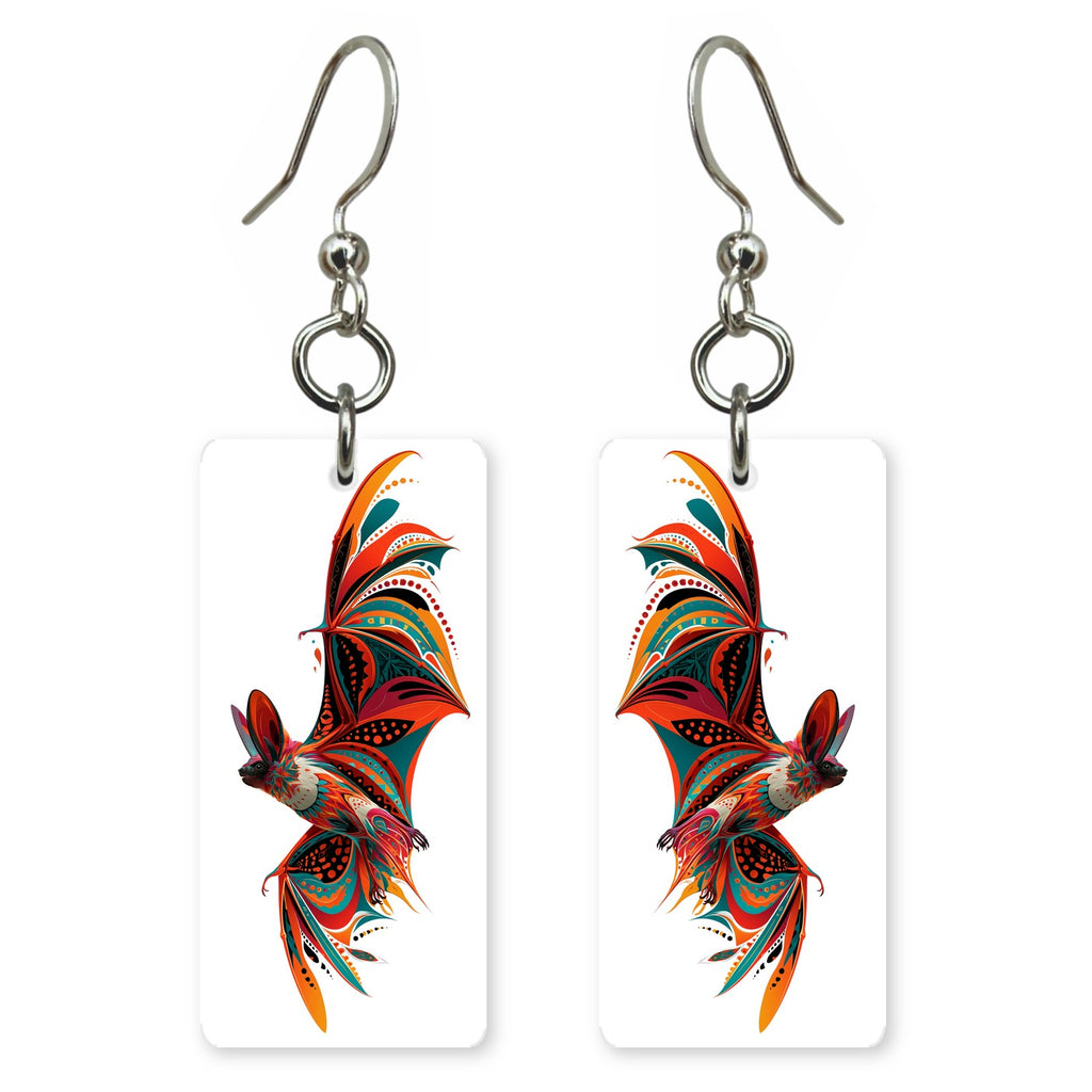 Mexican Free-Tailed Bat 1 Custom Wood Earrings (CFW1)
