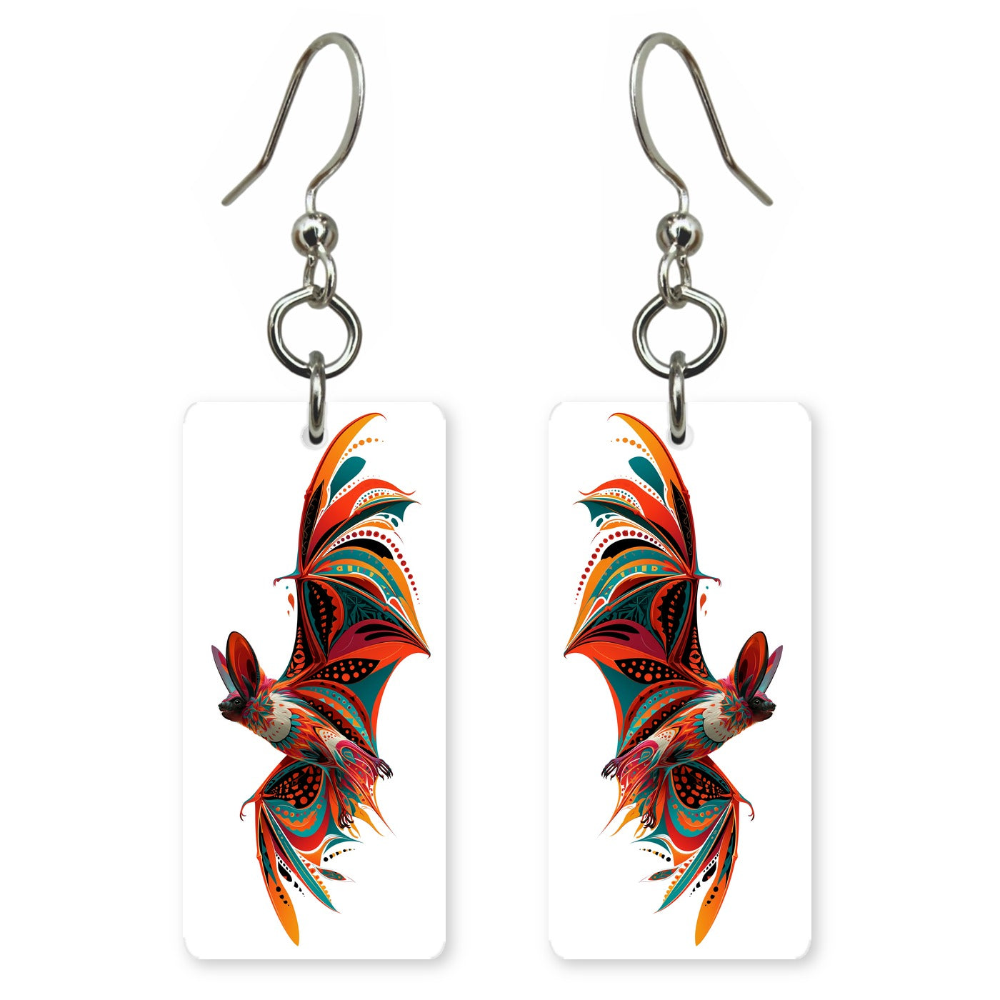 Mexican Free-Tailed Bat 1 Custom Wood Earrings (CFW1)