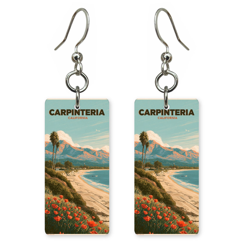 Carpinteria California Beach Custom Wood Earrings (CFW21)