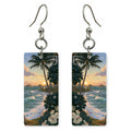 HI Mokulua Palm Sunset Custom Wood Earrings (CFW25)