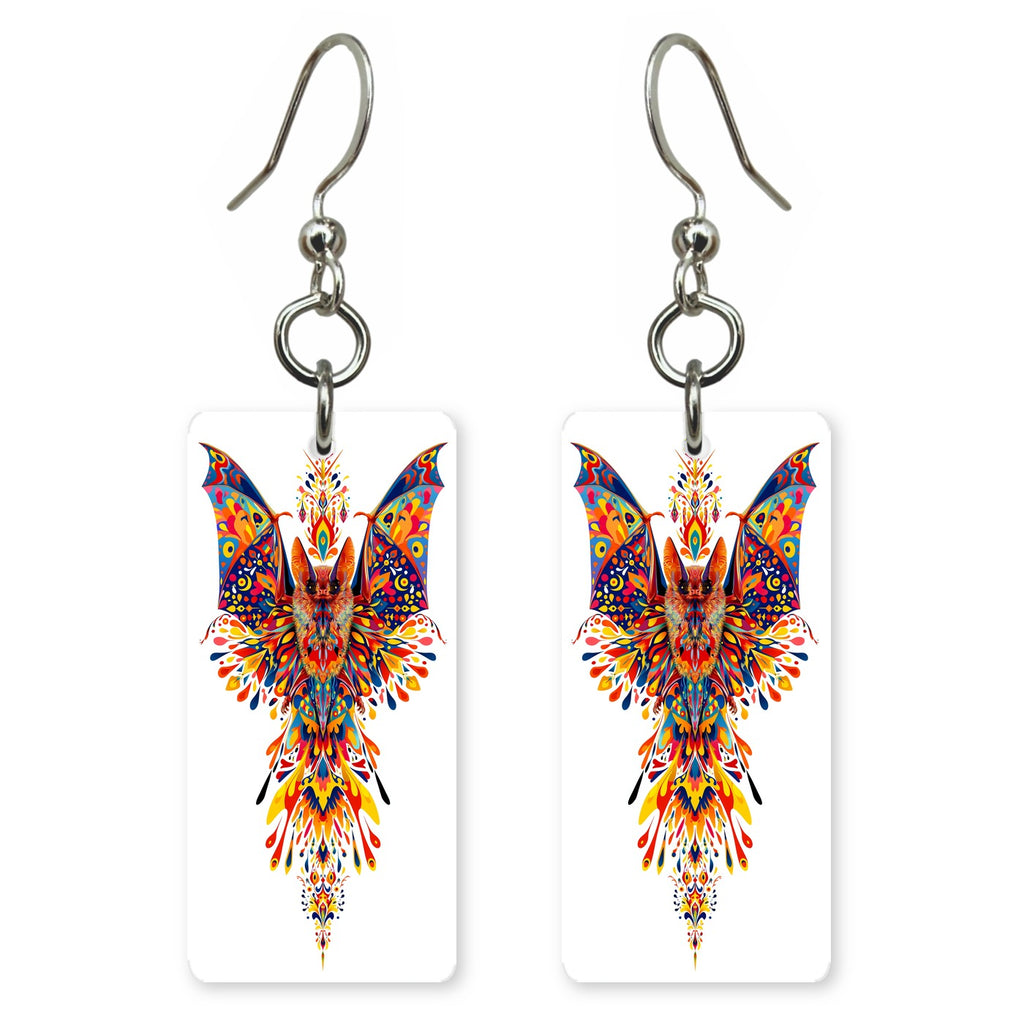 Mexican Free-Tailed Bat 2 Custom Wood Earrings (CFW2)