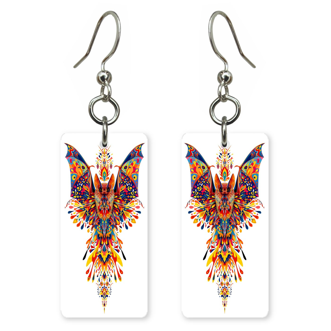 Mexican Free-Tailed Bat 2 Custom Wood Earrings (CFW2)