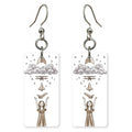 Paper Plane to Shuttle Sketch Custom Wood Earrings (CFW31)