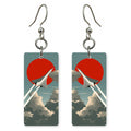 Concorde Red Sun I Custom Wood Earrings (CFW32)