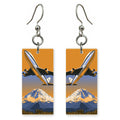 First 747 Over Rainier Sunset Custom Wood Earrings (CFW34)