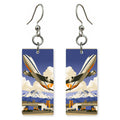 First 747 Boeing Field Custom Wood Earrings (CFW37)