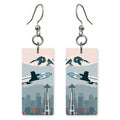 Jet Air Force One Space Needle Custom Wood Earrings (CFW38)
