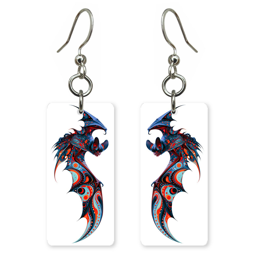 Mexican Free-Tailed Bat 3 Custom Wood Earrings (CFW3)
