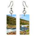 Kootenai Falls Rapids Split Pair Custom Wood Earrings (CFW42-T)