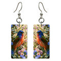 Painted Bunting 1 Custom Wood Earrings (CFW4)
